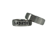 Load image into Gallery viewer, Silver Edge |  Thin Band | Custom Name Ring