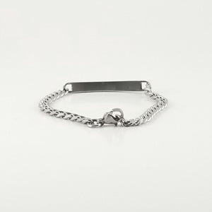 Stainless Steel Engravable Bracelet | Cuban Link ID Bracelet | L-16cm W-4mm | Child Kids