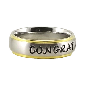 Custom Name Ring - Gold Colored Edges on a Thin Band : PERSONALIZED your way!