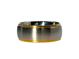 Gold Edge |  Wide Band | Custom Name Ring
