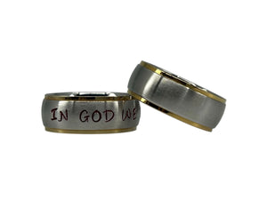 Gold Edge |  Wide Band | Custom Name Ring