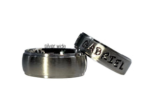 Silver Edge |  Thin Band | Custom Name Ring