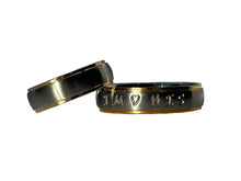 Load image into Gallery viewer, Gold Edge |  Thin Band | Custom Name Ring
