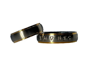 Gold Edge |  Thin Band | Custom Name Ring