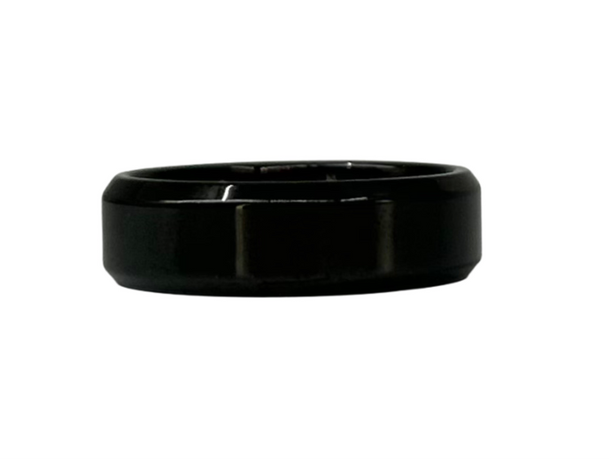 Black Shiny Finish | Thin Band | Custom Name Ring
