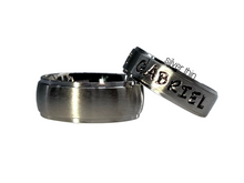 Load image into Gallery viewer, Silver Edge | Wide Band | Custom Name Ring