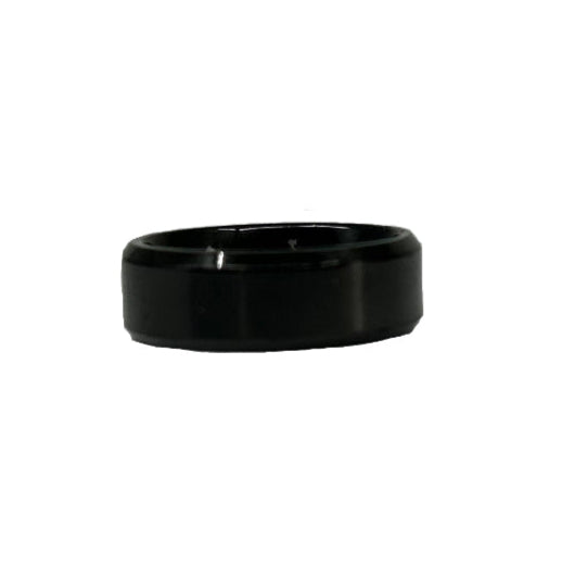 Black Shiny Finish | Wide Band | Custom Name Ring