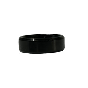 Custom Name Ring | Black Shiny Finish | Wide Band