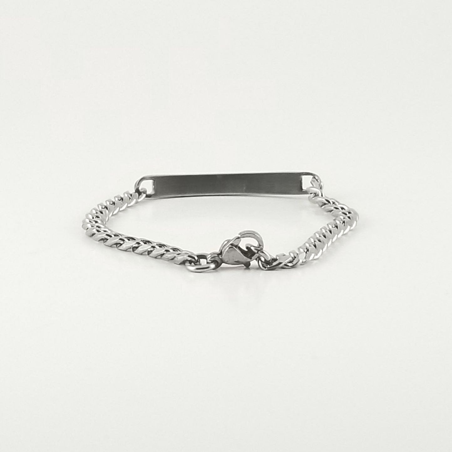 Stainless Steel Engravable Bracelet | Cuban Link ID Bracelet | L-16cm W-4mm | Kids