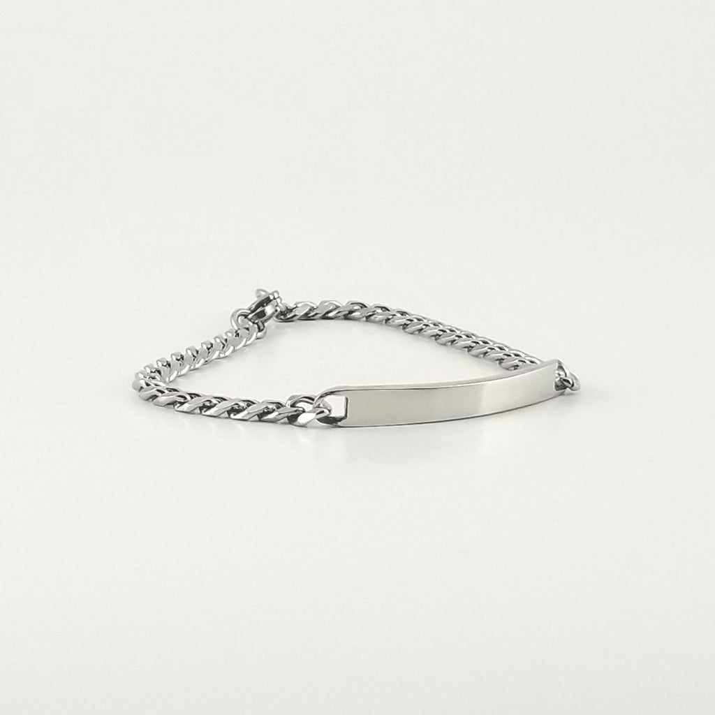 Stainless Steel Engravable Bracelet | Cuban Link ID Bracelet | L-16cm W-4mm | Kids