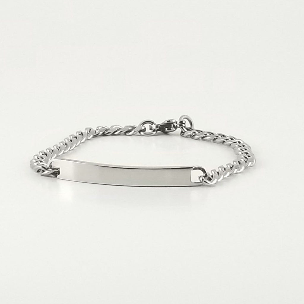 Stainless Steel Engravable Bracelet | Cuban Link ID Bracelet | L-16cm W-4mm | Kids