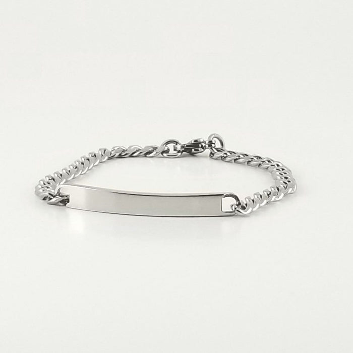 Stainless Steel Engravable Bracelet | Cuban Link ID Bracelet | L-16cm W-4mm | Kids