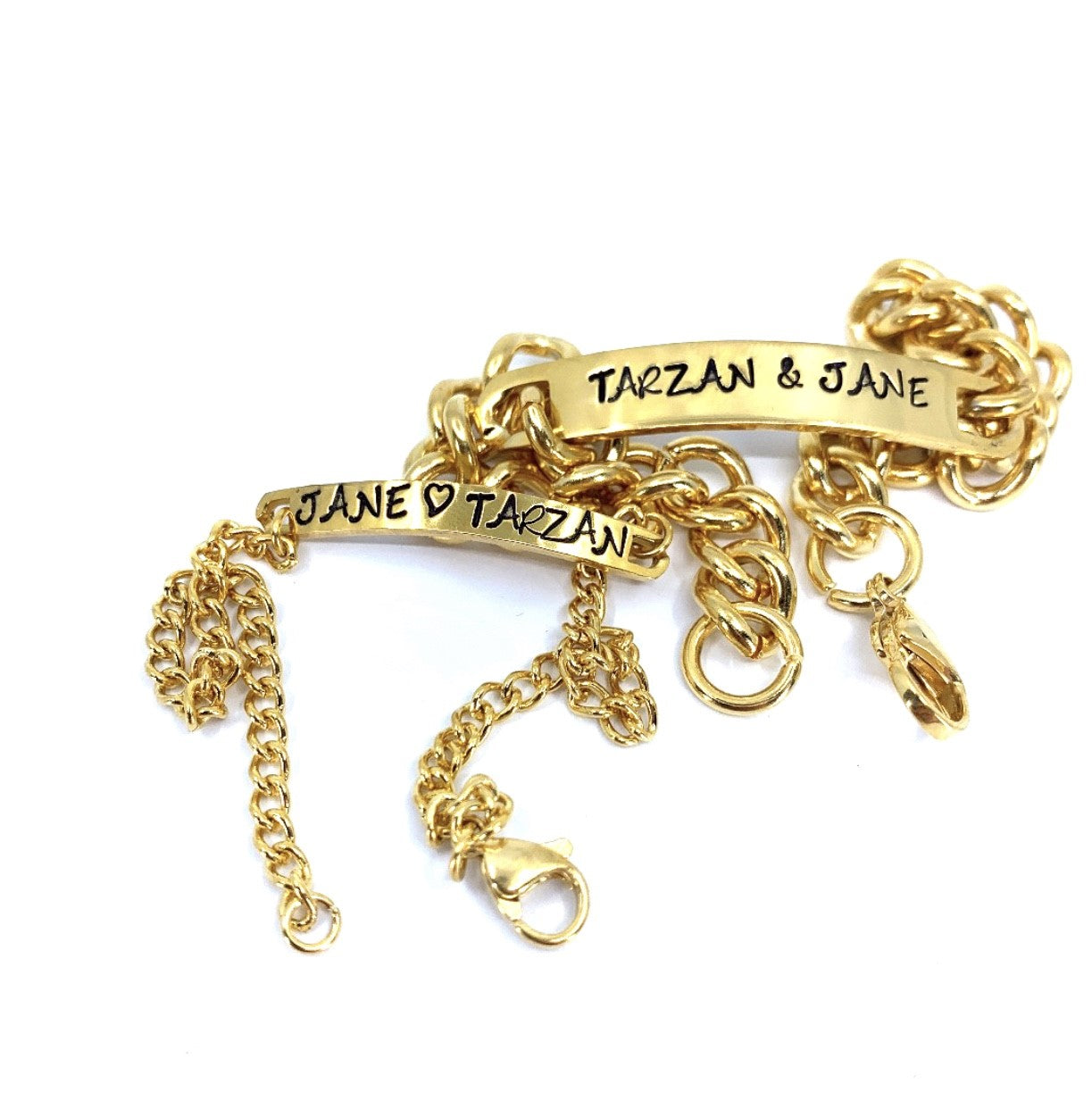Gold Color Plated Stainless Steel Engravable | Cuban Link ID Bracelet | Large Adult Men | Women