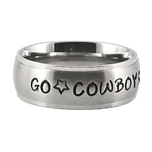 Custom Name Ring - Marked Edges on a Wide Band : Personalized your way!