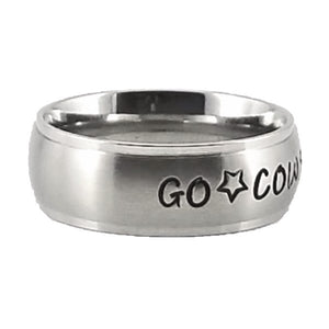Custom Name Ring - Marked Edges on a Wide Band : Personalized your way!