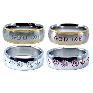 Custom Name Ring - Gold Colored Edges on a Thin Band : PERSONALIZED your way!