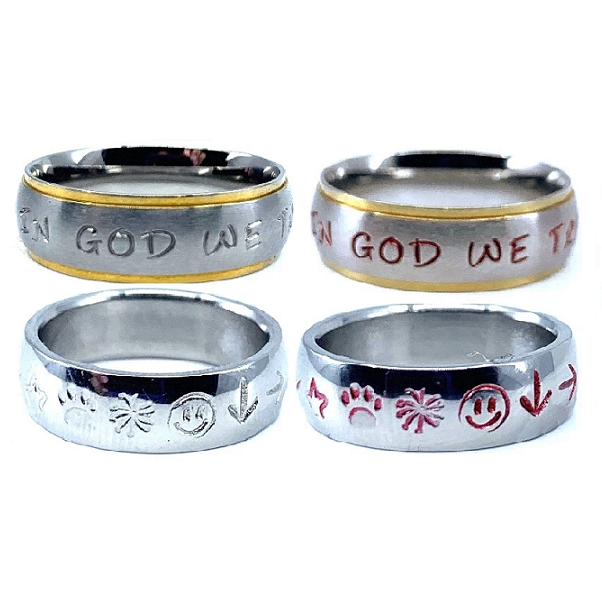 Custom Name Ring | Striped Finish | Thin Band