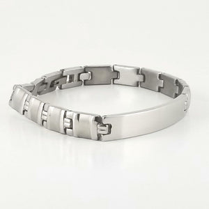 Stainless Steel Engravable Bracelet | Smooth Link Bracelet | L-21cm W-7.5mm | Adult Men Women