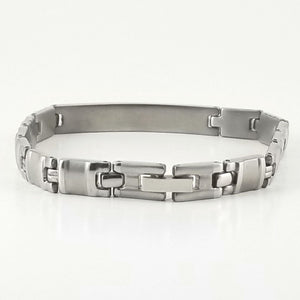 Stainless Steel Engravable Bracelet | Smooth Link Bracelet | L-21cm W-7.5mm | Adult Men Women
