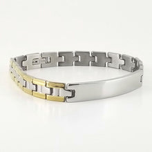Load image into Gallery viewer, 2-tone Engravable | Panther Link Bracelet | Stainless Steel | L-20cm W-8mm | Men Women
