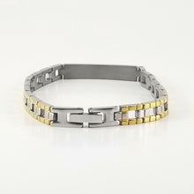 Load image into Gallery viewer, 2-tone Engravable | Panther Link Bracelet | Stainless Steel |  L-20cm W-6.5mm | Men Women