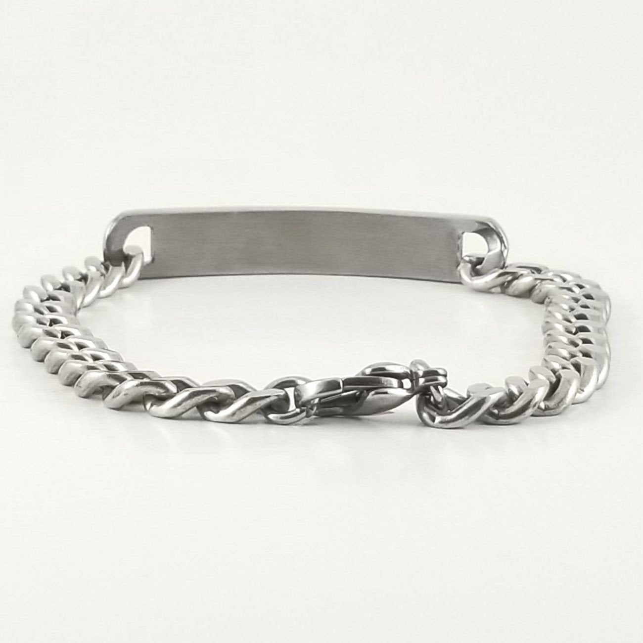 Stainless Steel Engravable Bracelet | Cuban Link ID Bracelet | Large Adult Men | Women