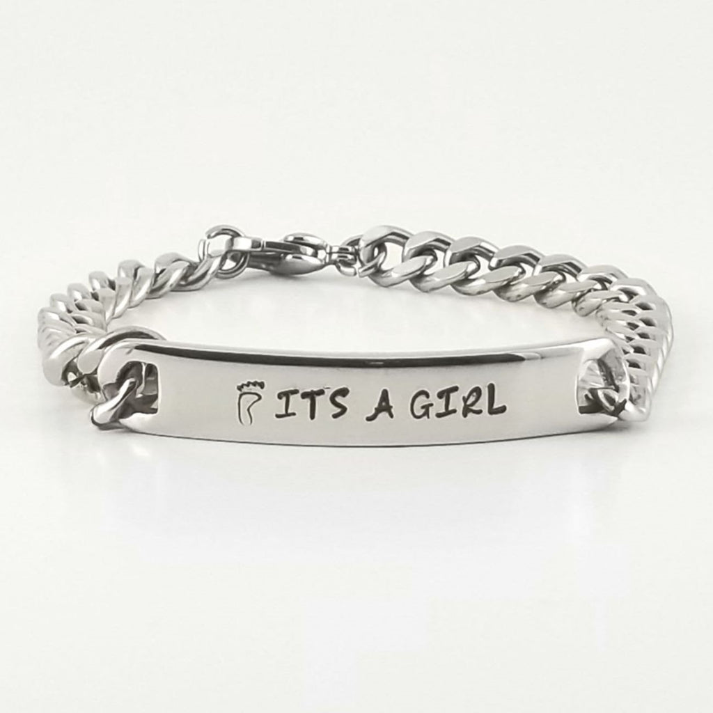 Stainless Steel Engravable Bracelet | Cuban Link ID Bracelet | Large Adult Men | Women