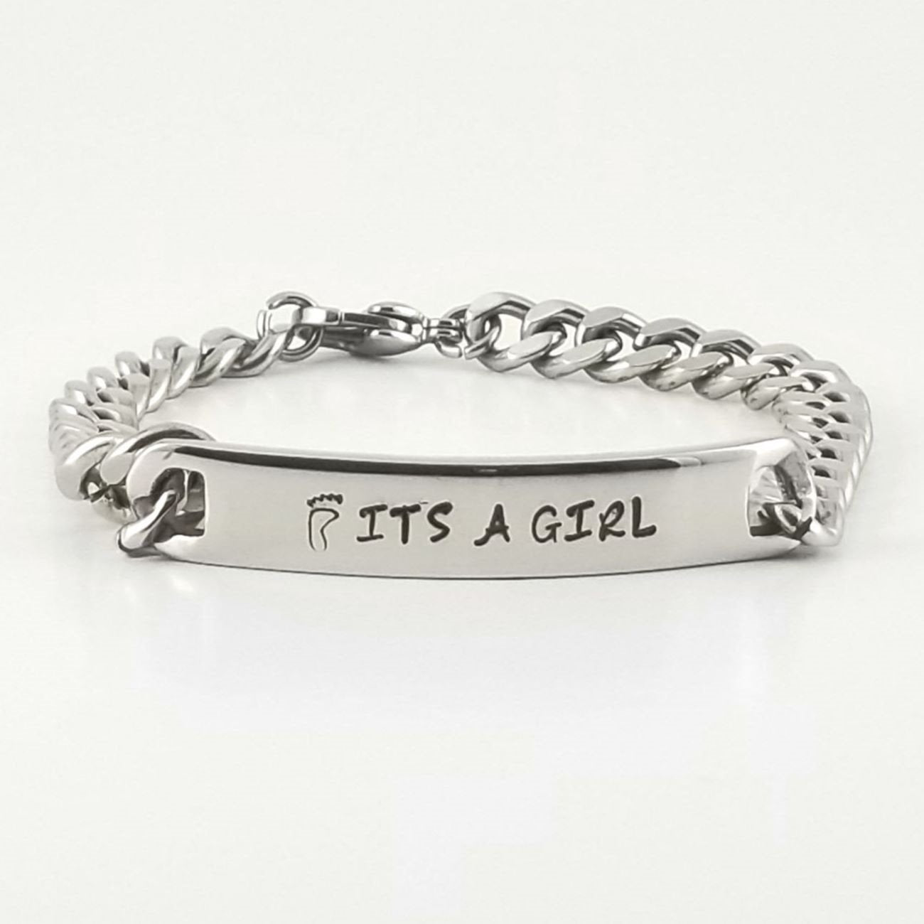 Stainless Steel Engravable Bracelet | Cuban Link ID Bracelet | Large Adult Men | Women