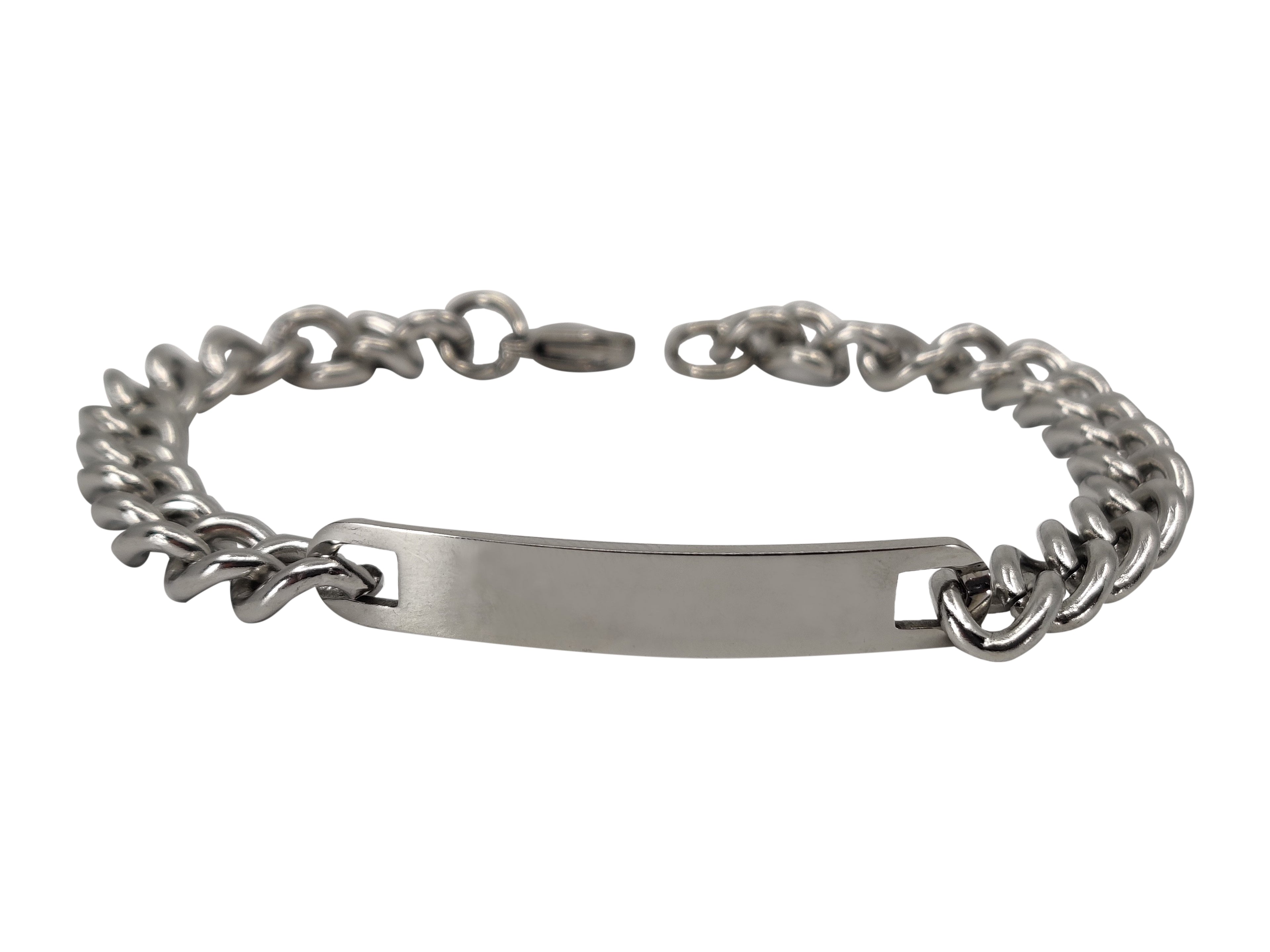 Stainless Steel Engravable Bracelet | Cuban Link ID Bracelet | Large Adult Men | Women
