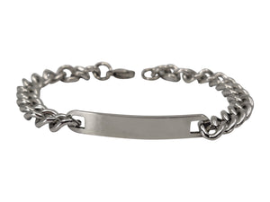 Stainless Steel Engravable Bracelet | Cuban Link ID Bracelet | Large Adult Men Women