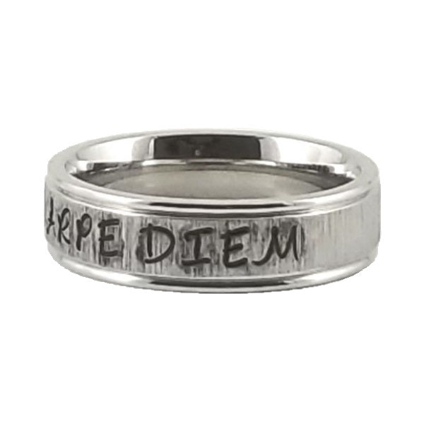 Custom Name Ring | Striped Finish | Thin Band