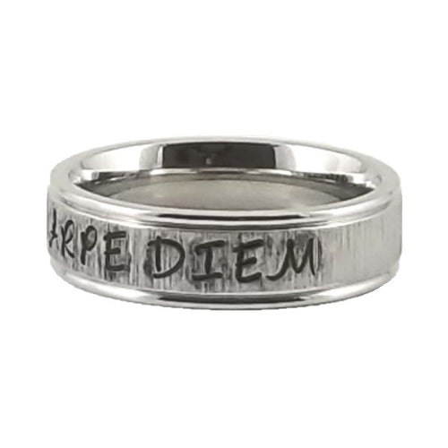 Custom Name Ring | Striped Finish | Thin Band