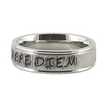 Load image into Gallery viewer, Custom Name Ring - Striped Finish on a Thin Band : Personalized your way!