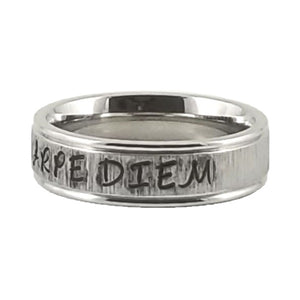 Custom Name Ring - Striped Finish on a Thin Band : Personalized your way!