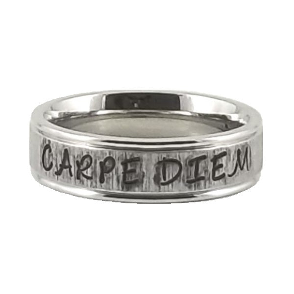 Custom Name Ring | Striped Finish | Thin Band