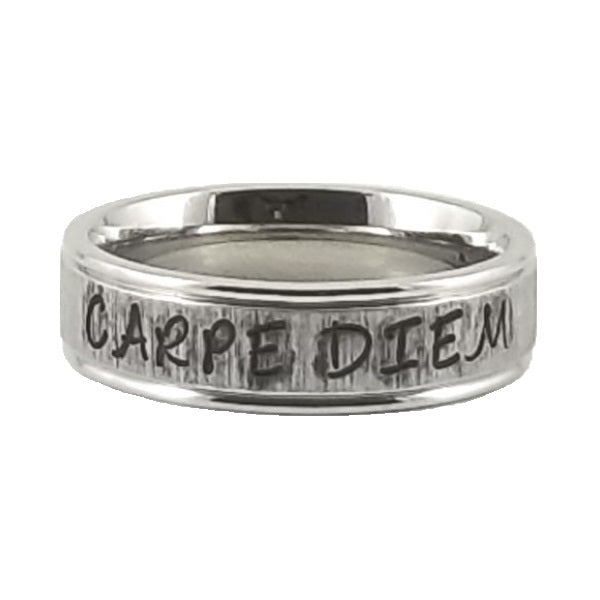 Custom Name Ring - Striped Finish on a Thin Band : Personalized your way!