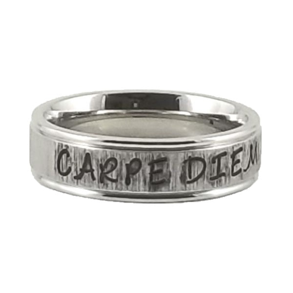 Custom Name Ring | Striped Finish | Thin Band