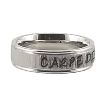 Load image into Gallery viewer, Custom Name Ring - Striped Finish on a Thin Band : Personalized your way!