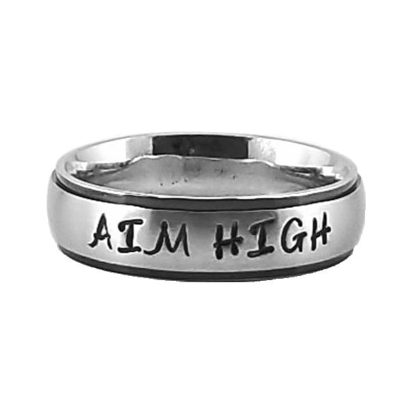 Custom Name Ring | Black Edge | Thin band