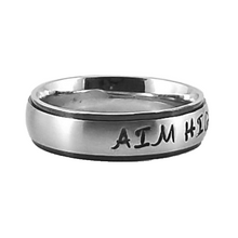 Load image into Gallery viewer, Custom Name Ring - Black Colored Edges on a thin band : PERSONALIZED your way!