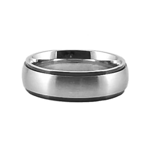 Custom Name Ring | Black Edge | Thin band