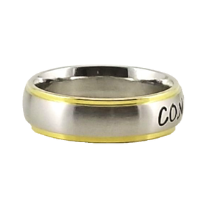 Custom Name Ring - Gold Colored Edges on a Thin Band : PERSONALIZED your way!