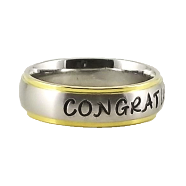 Gold Edge |  Thin Band | Custom Name Ring