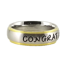 Load image into Gallery viewer, Custom Name Ring - Gold Colored Edges on a Thin Band : PERSONALIZED your way!