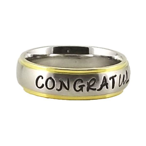 Gold Edge |  Thin Band | Custom Name Ring
