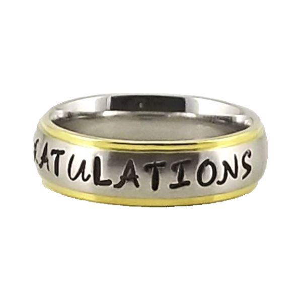 Gold Edge |  Thin Band | Custom Name Ring