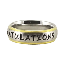 Load image into Gallery viewer, Custom Name Ring - Gold Colored Edges on a Thin Band : PERSONALIZED your way!