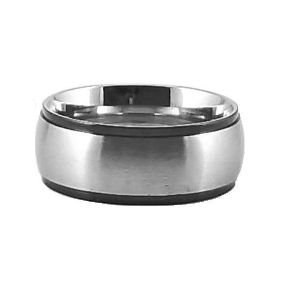 Custom Name Ring | Black Edge | Wide Band