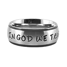 Load image into Gallery viewer, Custom Name Ring - Black Colored Edges on a Wide Band : PERSONALIZED your way!