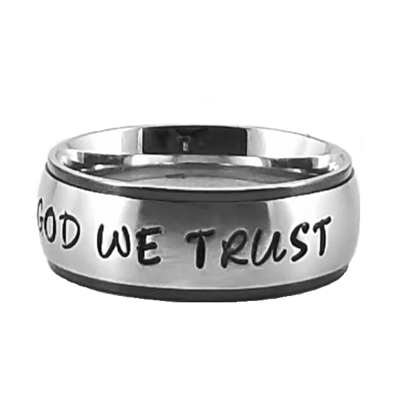 Custom Name Ring | Black Edge | Wide Band